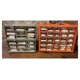 Two Plastic Storage Units with Contents