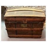 Victorian Leather Domed Trunk