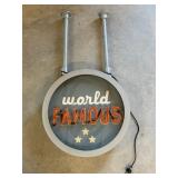 World Famous Ceiling Mount Neon Sign