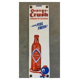 Orange Crush SS Porcelain Push Door Palm Sign