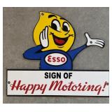 ESSO Sign of Happy Motoring Enamel Sign
