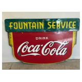 1935 Coca-Cola Fountain Service Double Sided Sign