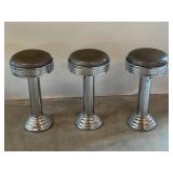 Three Counter Height Swivel Diner Stools