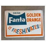 1962 Drink Fanta Golden Orange Metal Sign