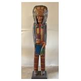 Hand Carved Painted Cigar Store Indian