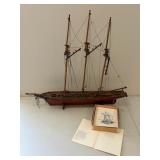 Wooden Model of Canadienne Ship by Eugene Leclerc