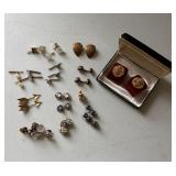 Assorted Shirt Pins, Button Covers + Cufflinks