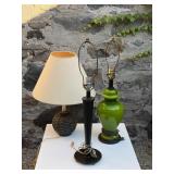 Two Modern Table Lamp Bases & Basketball Lamp