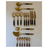 Assorted Brass and Wood Flatware