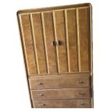 MidCentury Modern Ash-Burl Armoire/Tallboy Dresser