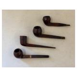 Four Burled Wood Smoking Pipes