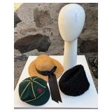 Boy Scouts Wolf Cub Cap, Straw Hat, Karakul Cap