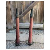 Two Antique Fire Hose Ends