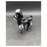 Black Poodle Figurine Japan Redware Vintage
