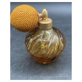 Vintage Amber Glass Atomizer Perfume Bottle