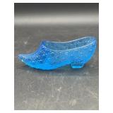 Bryce Brothers Blue Turquoise Cane Glass Slipper