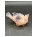 Vintage Pink DEGENHART Glass Bird w Berry Open