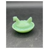 Vintage Hen On Nest Chicken Salt Cellar Jadeite