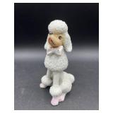 VINTAGE PORCELAIN CERAMIC WHITE FRENCH POODLE DOG