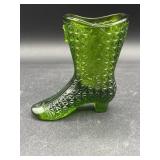 Vintage Green BOOT DAISY and BUTTON Pattern ART