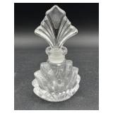 VINTAGE DECORATIVE OVAL  PERFUME BOTTLE  w/GLASS