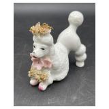 VTG White Spaghetti Porcelain Poodle Figurine