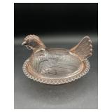 Indiana Glass Light Pink Hen Chicken On Nest