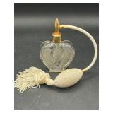 Vintage Heart Shape Perfume Bottle w/ Atomizer