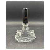 Vintage clear perfume bottle black amethyst