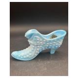 FENTON BABY BLUE MILK SLAG GLASS HOBNAIL GLASS