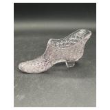 Vintage Fenton Clear Glass Shoe Slipper Daisy