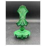 Malachite Green Glass Perfume Bottle By Bohemia