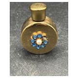 Vintage mini brass rhinestone flower design