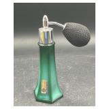Vintage Bohemia Czechoslovak Green Perfume Bottle