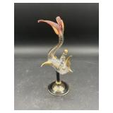 Vintage Blown Glass Fish Shape Perfume Bottle