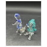 Vintage Glass poodles dog figures