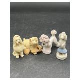 Vintage lot of bone china poodle dog figures
