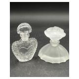 Vintage satin glass and heart-shaped perfume