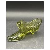 Vintage Fenton Art Glass Olive Green Hobnail Cat