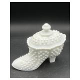 VTG Fenton White Milk Glass Hobnail Victorian
