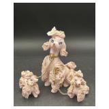 Vintage 50s Lefton Pink Spaghetti Poodle Mother &