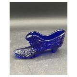 Vintage Fenton Glass Shoe Slipper  Boot Cobalt