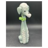 Vintage Blue Ceramic Poodle Figurine Made in