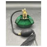 Vintage Bohemia Czechoslovak Green Perfume Bottle