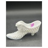 Vintage Fenton White Milk Glass Hobnail Cat Head