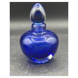 Vintage Art Deco Style Cobalt Blue Glass Perfume
