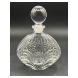 Clear Glass Perfume Bottle with Lid 5" Tall Decor