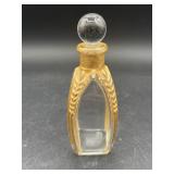 Vintage Art Deco clear glass perfume bottle with