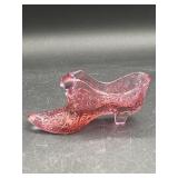 Fenton Art Glass Cranberry Rose Pink Glass Swirl