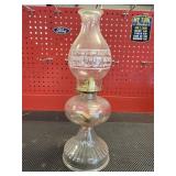 Vintage clear glass oil lamp